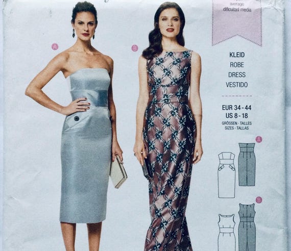 Burda 6441 Sewing Pattern Close-fitting Evening Dress 8 - 18 Factory Folded  - Etsy