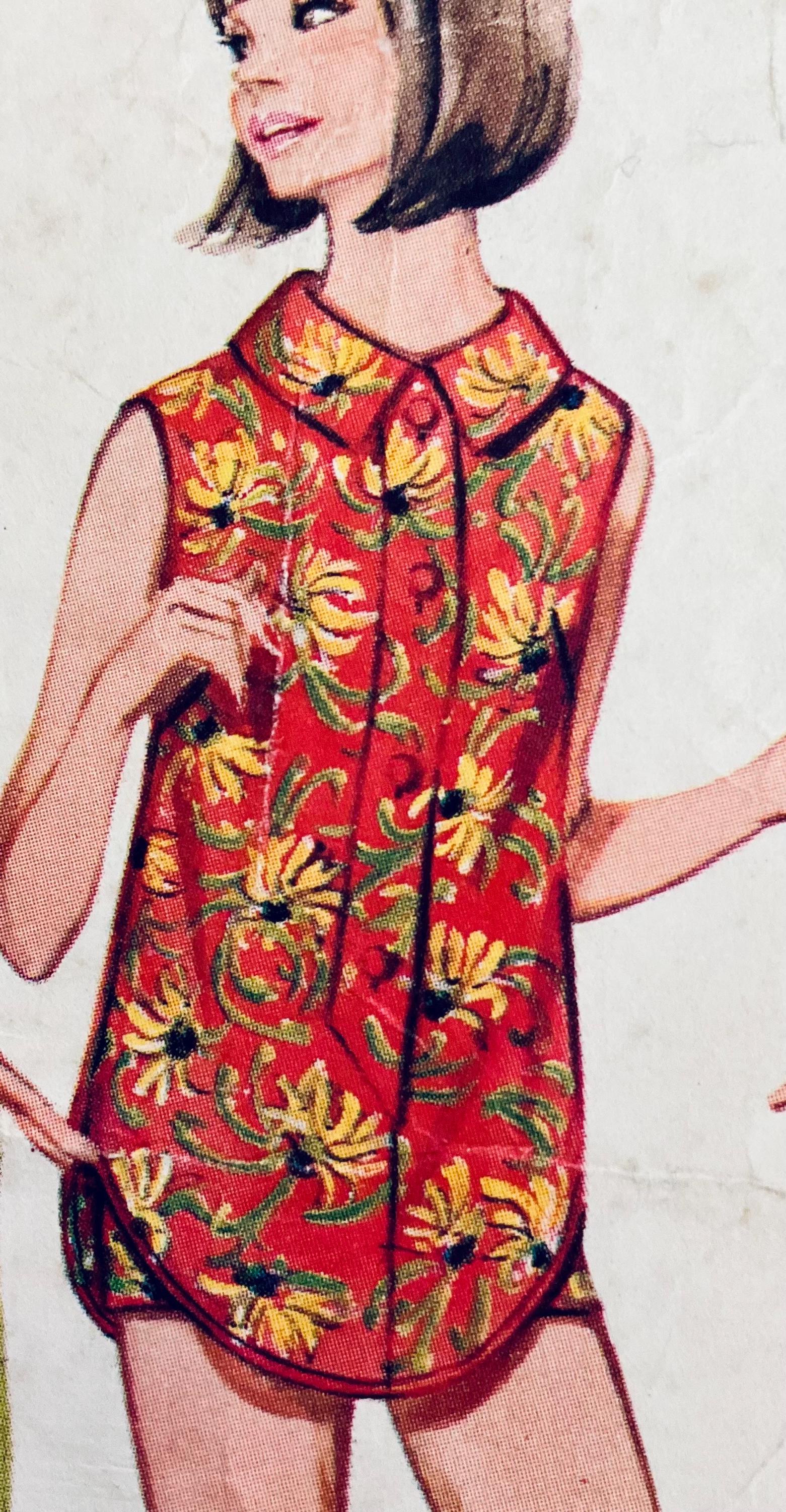 Butterick 4459 Vintage 1967 Sewing Pattern Misses' Shirtdress or