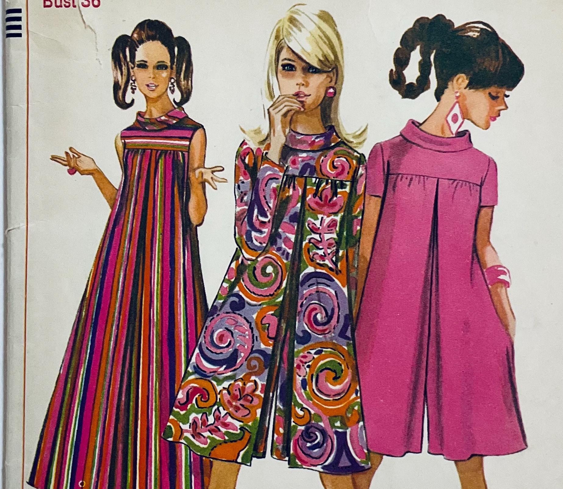 Simplicity 7361 Vintage 1967 Misses Sewing Pattern Pantdress in