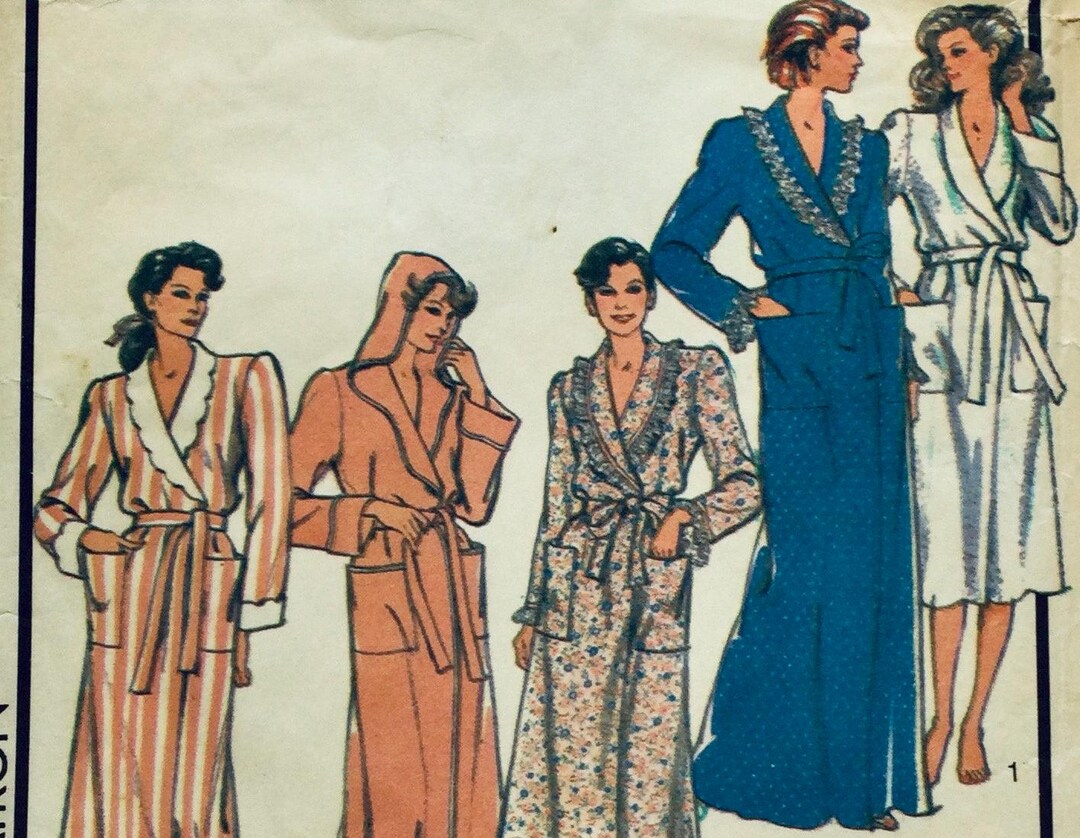 Style 4929 Vintage 1986 Sewing Pattern Misses' Dressing Gown/robe 10-12 ...