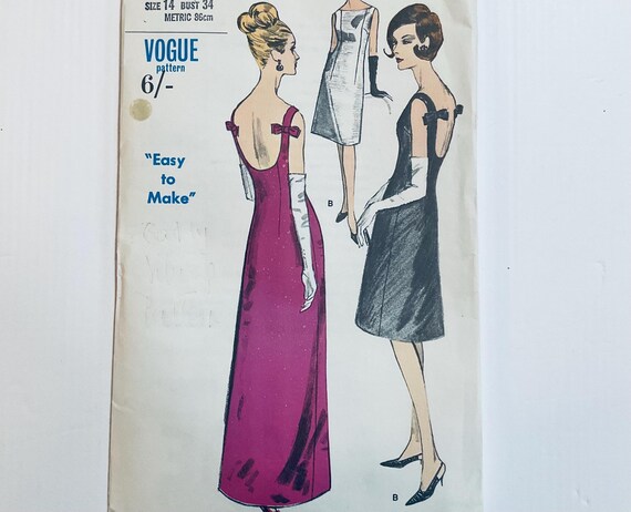 Vogue 6085 Vintage Early 60s Sewing Pattern Easy to Make One Piece Lined Evening  Dress to Fit 34 Inch Bust Used Complete - Etsy UK