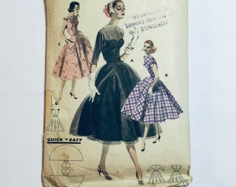 1950s Misses Halter Top and Skirt Advance 6146 Vintage Sewing Pattern Size  16 Bust 34