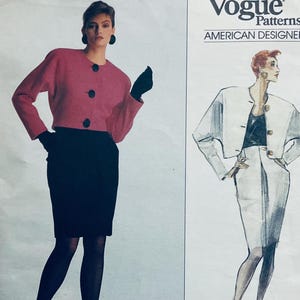 Vogue 2232 Vintage 1989 Wzór do szycia autorstwa Anne Klein Kurtka i spódnica z podszewką dla panien młodych skrojone na miarę w rozmiarze 6