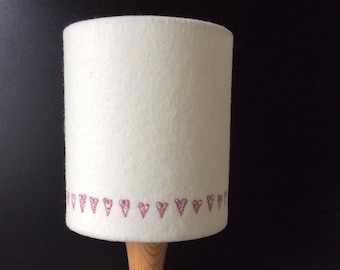 Heart embroidered Lampshade with Liberty Print