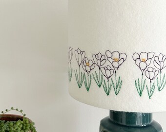 Embroidered ‘Crocus’ lampshade