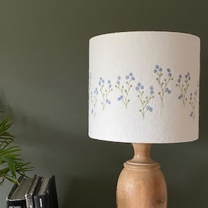 Forget-Me-Not Embroidered Lampshade
