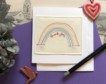 Rainbow embroidered card