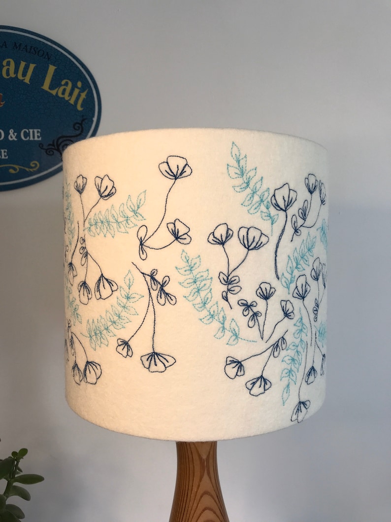 Embroidered flowers Lampshade image 2