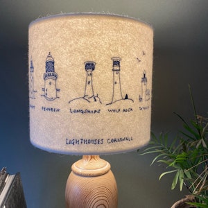 Cornish Lighthouse Lampshade collaboration with Hermione Rose image 1