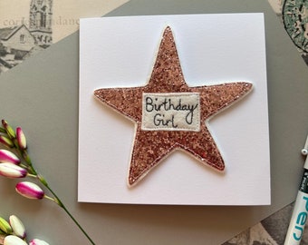 Birthday Star card, removable to tie onto wheelchair/pushchair