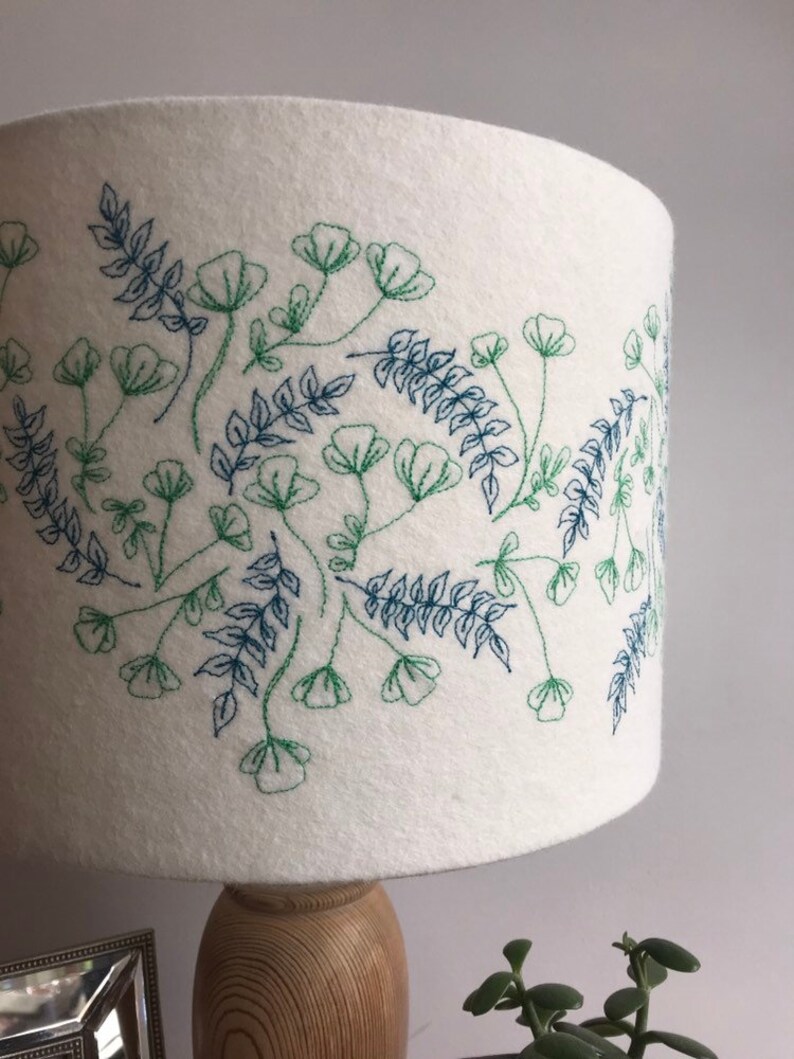 Embroidered flowers Lampshade image 6