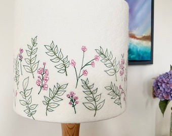 Embroidered ‘Summer Bloom’ lampshade