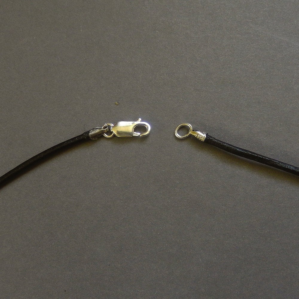 LEATHER BLACK CORD, Any Length available, Custom Made, Black Leather …
