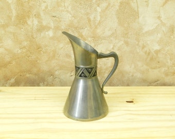 Vintage Norwegian Mid Century Pewter Vase / Jug / Mid Century Modern / Scandinavian / Decor / Home / Metal Work / Nordic / Pitcher / Flowers