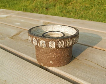 Vintage Danish Modern Stoneware Candle Holder / Nordic Mid Century / Scandanavian Decor