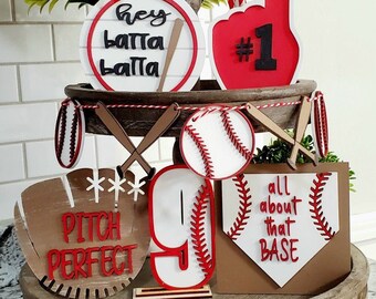 Baseball/Softball Laser Cut File Tiered Tray SVG
