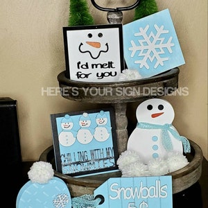 Winter Laser Cut Tiered Tray SVG Download