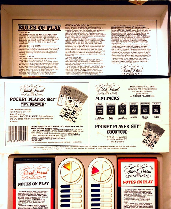 Trivial Pursuit Pocket Player Set TPs People Horn Abbot Ltd.