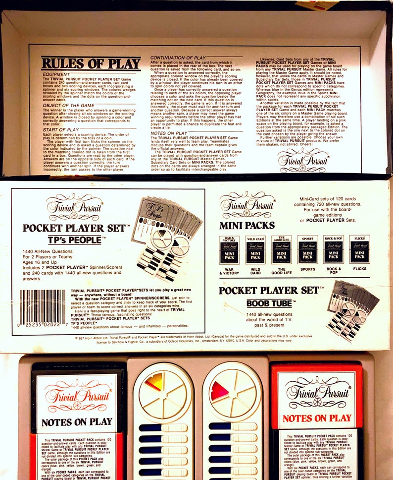 Trivial Pursuit Pocket Player Set TPs People Horn Abbot Ltd.