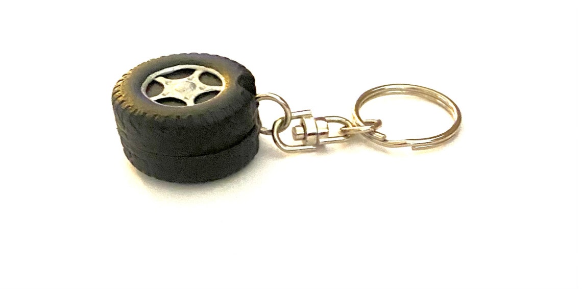 Miniature 5Spoke TIRE Keychain Fob Lanyard or Charm Auto Etsy