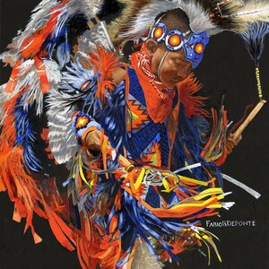 Spirit 1 - 13&quot;x 13&quot; Image Size on 17&quot;x 22&quot; Paper Giclee Print of an Acrylic Painting by Fabio B. Deponte