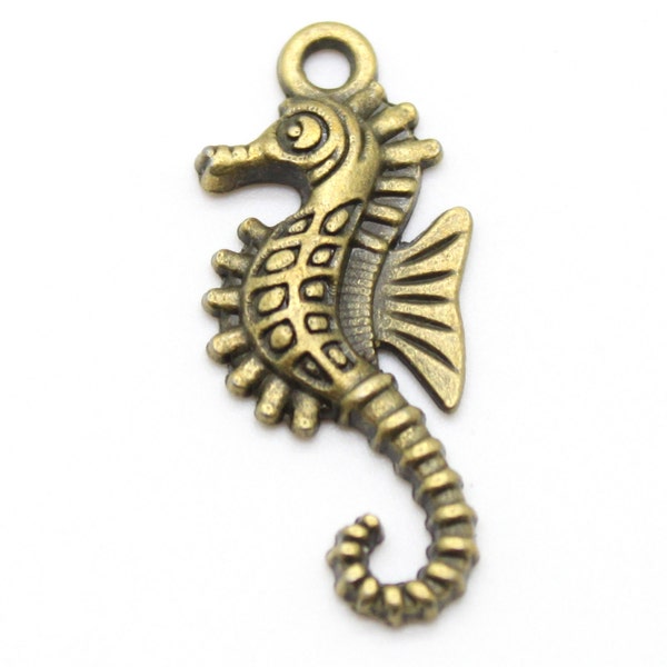 4 hippocampe bronze Charm pendentifs - gratuit tibétain argent en alliage de Nickel - bricolage bijoux artisanat