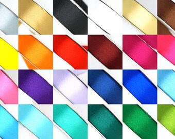 25 Yard Satin Ribbon Rolls in 24 Colors - Select Size: 1/4", 3/8", 1/2", 5/8", 3/4", and 1"