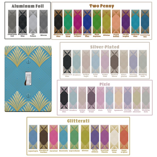 Embossi Printed Maxi Metal Art Deco Desert Twilight Switch Plate Cover-Light Switch/Outlet Cover Custom Plate Choose Colors /Style From Menu