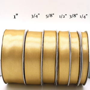 25 Yard Satin Ribbon Rolls in 24 Colors - Select Size: 1/4&quot;, 3/8&quot;, 1/2&quot;, 5/8&quot;, 3/4&quot;, and 1&quot;