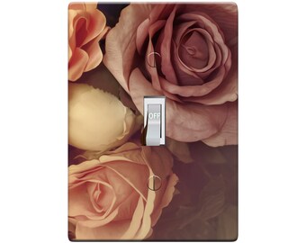 L0405 Light Switch  Outlet Cover Embossi Printed Maxi  Faded Rose Switch Plate