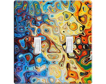 Embossi Printed Maxi Metal Rainbow Texture Switch Plate - Light Switch / Outlet Cover, L0253
