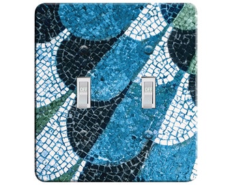 Embossi Printed Maxi Metal Azure Roman Tile Switch Plate - Light Switch / Outlet Cover, 7271