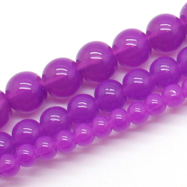 Orchid Jadite Transparent Glass Bead Strands - Select Size: 4mm, 6mm, 8mm