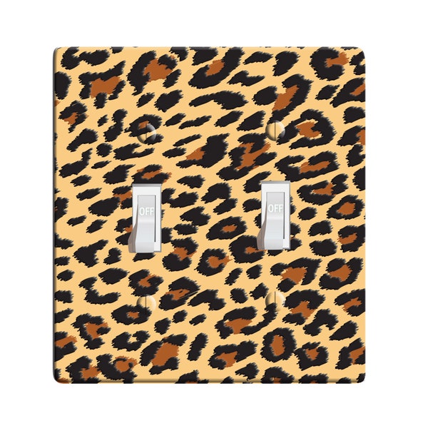 Embossi Printed Maxi Metal Leopard or Cheetah Switch Plate Cover - Light Switch / Outlet Cover Custom Plate Choose Style From Menu, D0103