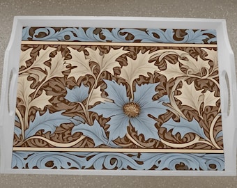 Arts and Crafts Floral Printed Tray 11"x15" - 7911 Morris Willow Collection