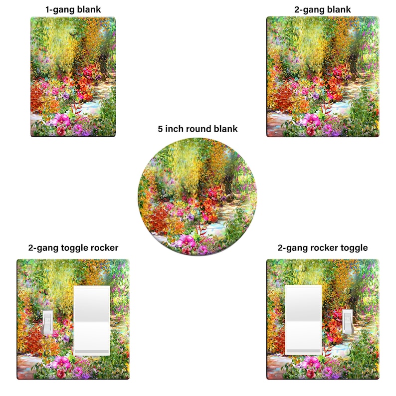 Details about   Embossi Printed Maxi Metal Flowering Garden with Path Switch Plate Cover