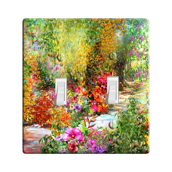 Embossi Printed Maxi Metal Spring Garden Flowers Switch Plate - Light Switch / Outlet Cover, L0278