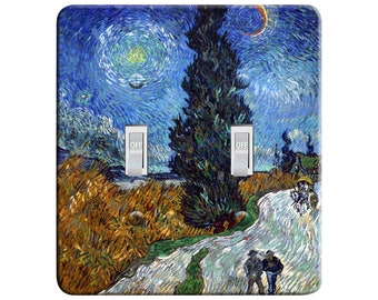 Embossi Printed Maxi Metal Van Gogh Country Road in Provence Switch Plate - Light Switch / Outlet Cover Custom Plate Choose Style, 532