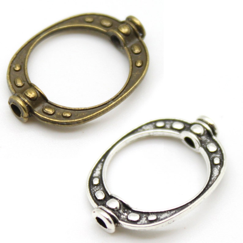 20 Bead Frames / Cages Silver or Bronze Nickel Free Tibetan Silver
