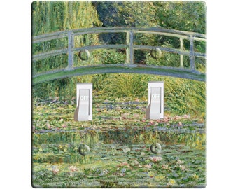 Embossi Printed Maxi Metal Claude Monet, The Water Lily Pond,  Switch Plate - Light Switch / Outlet Cover,  L0154