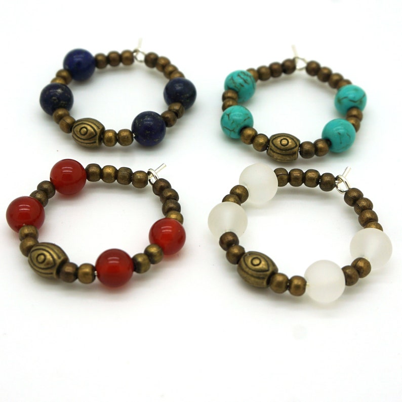 Ancient Egypt Bead Napkin Rings and Wine Charms With Bronze Etsy