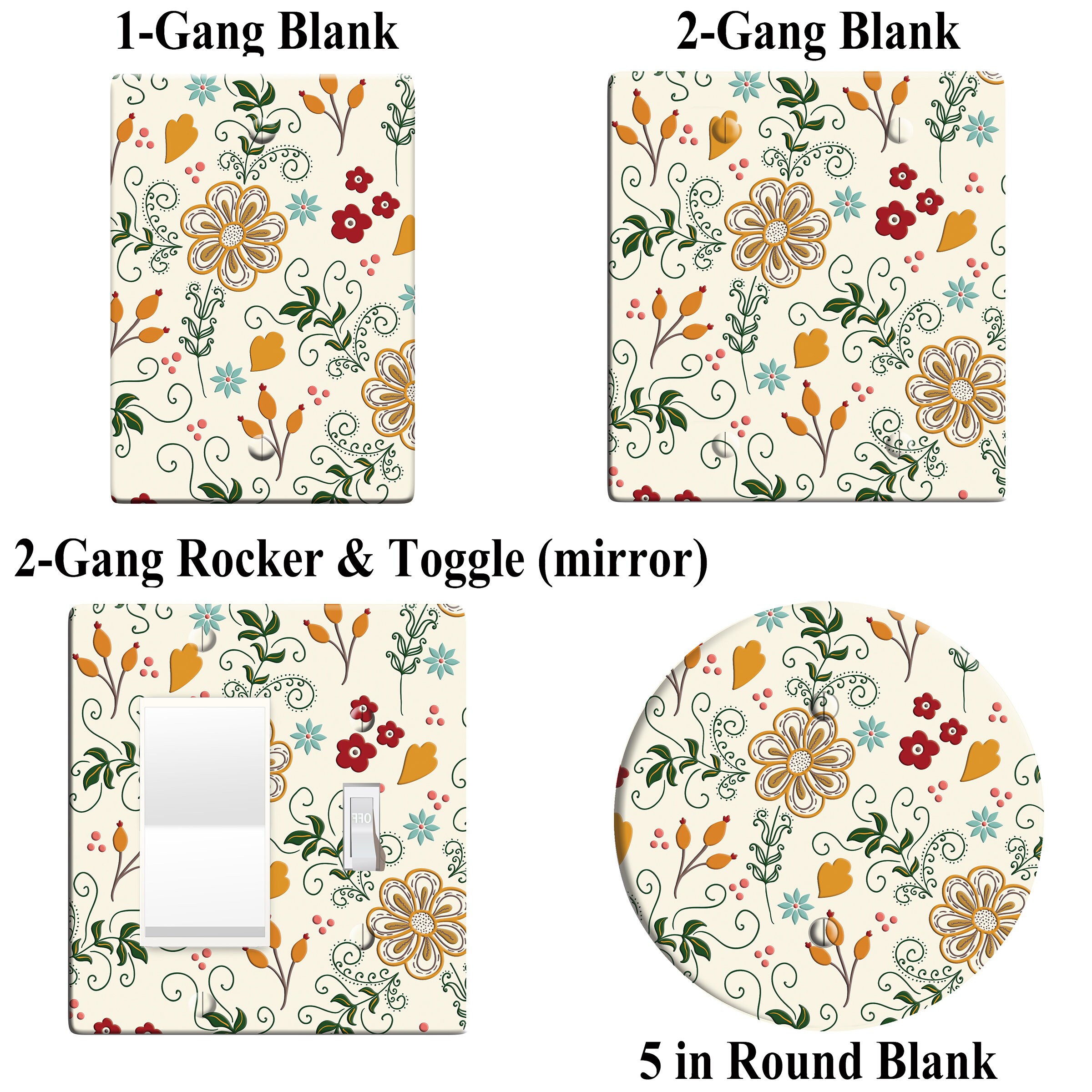 Embossi Printed Maxi Metal Bumble Bees & Sunflowers Switch Plate Cover 