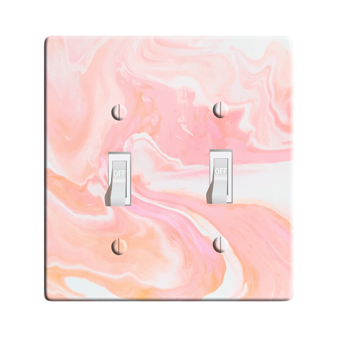 Embossi Printed Maxi Metal Pink Marbled Texture Switch Plate Light ...
