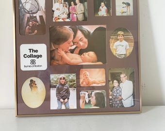 Vintage Burnes of Boston Collage Picture Frame 1980s
