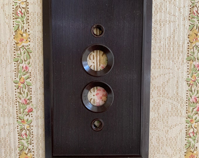 Vintage Switch Plate Covers / Brown Push Button Art Deco Single Light