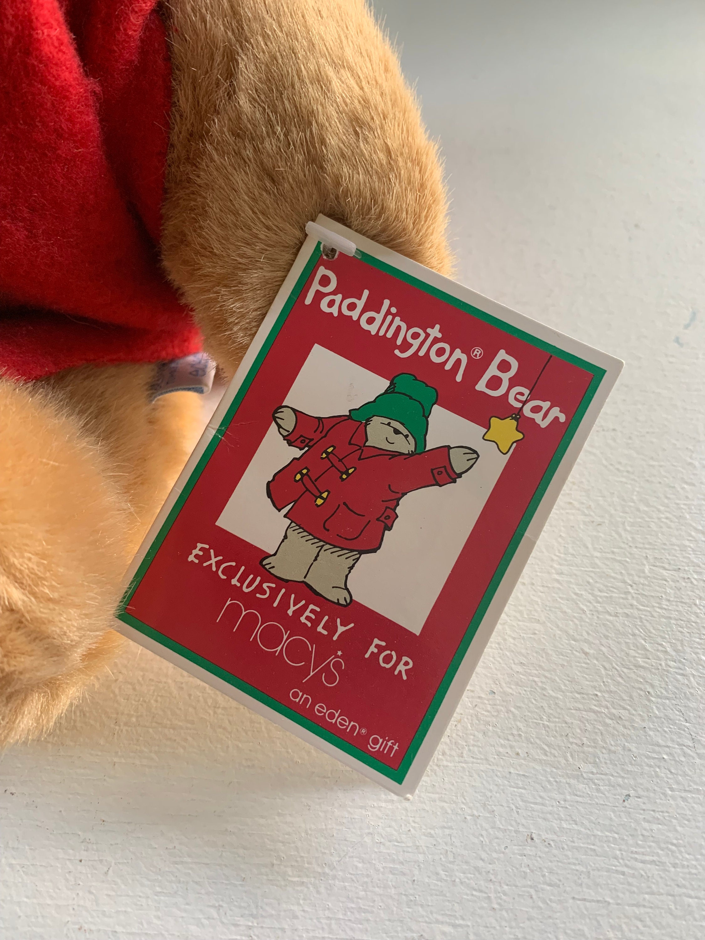 1980年代 ヴィンテージ パティンドンベア Eden Toys社製 Vintage Paddington Bear / Eden Toys for Macys / Red and Green