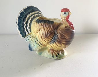 Vintage Turkey Salt and Pepper Shakers / Thanksgiving Turkeys Figurines Redware Fall Autumn Retro Kitsch dining kitchenware tableware decor