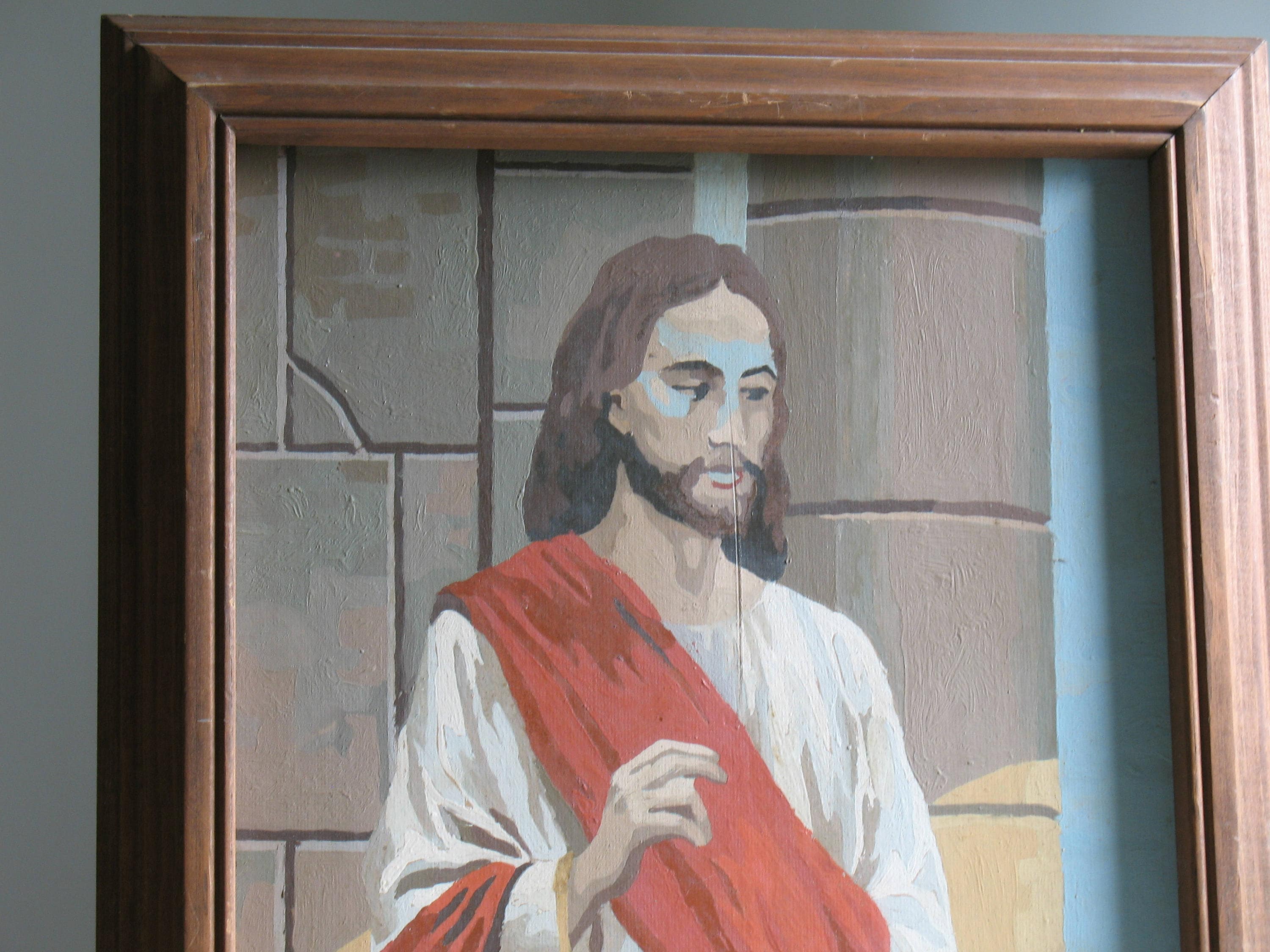 Vintage Paint by Number Jesus / Framed Religious Art / Christ - Etsy