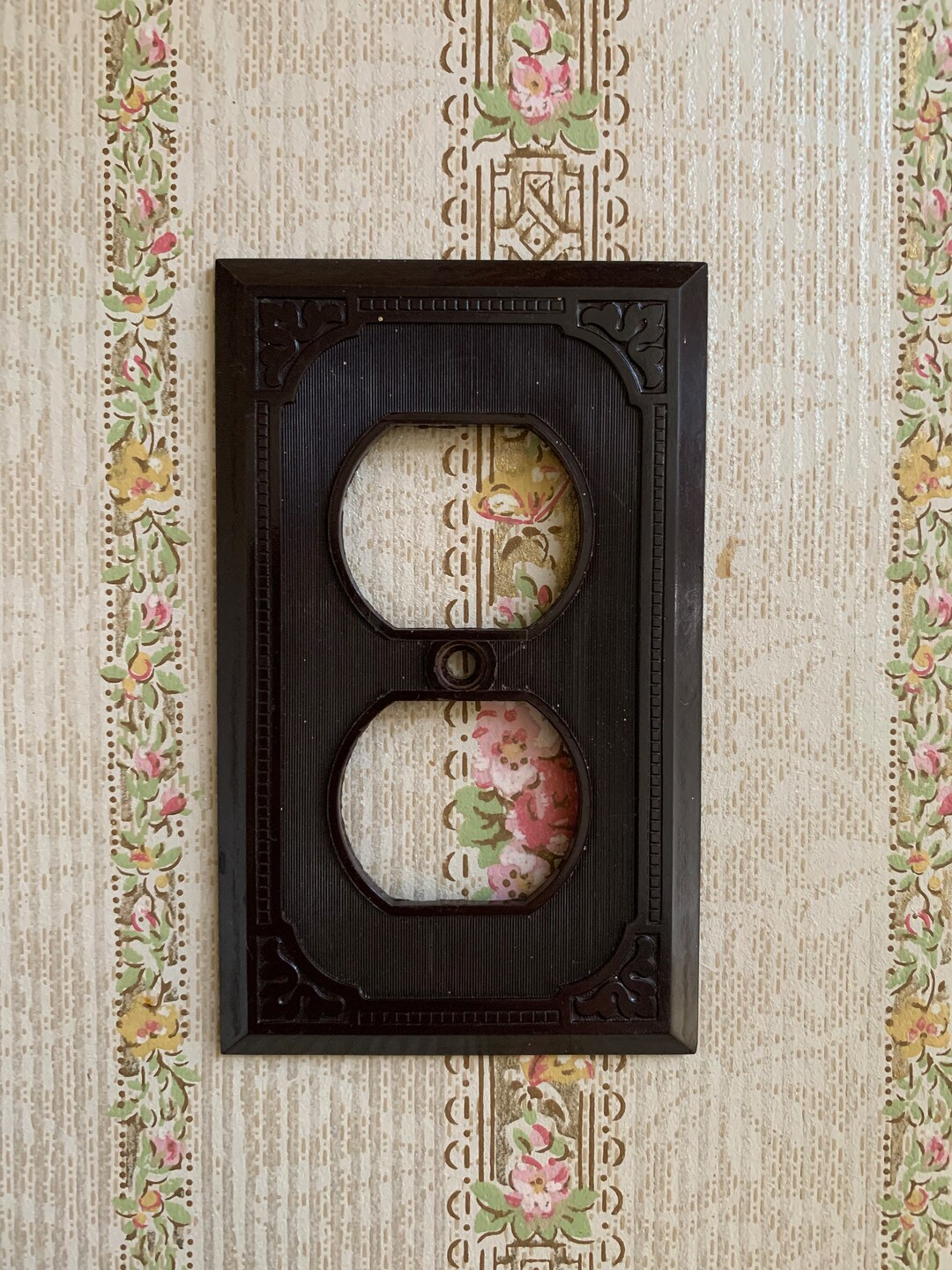 Vintage Outlet Covers / Brown Decorative Border Art Deco Etsy