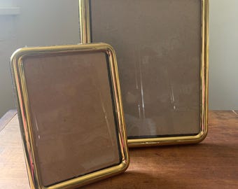 Vintage 1980s brass rounded corner picture frame large or small